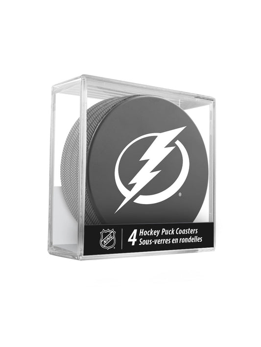 Tampa Bay Lightning Hockey Puck Coaster Set