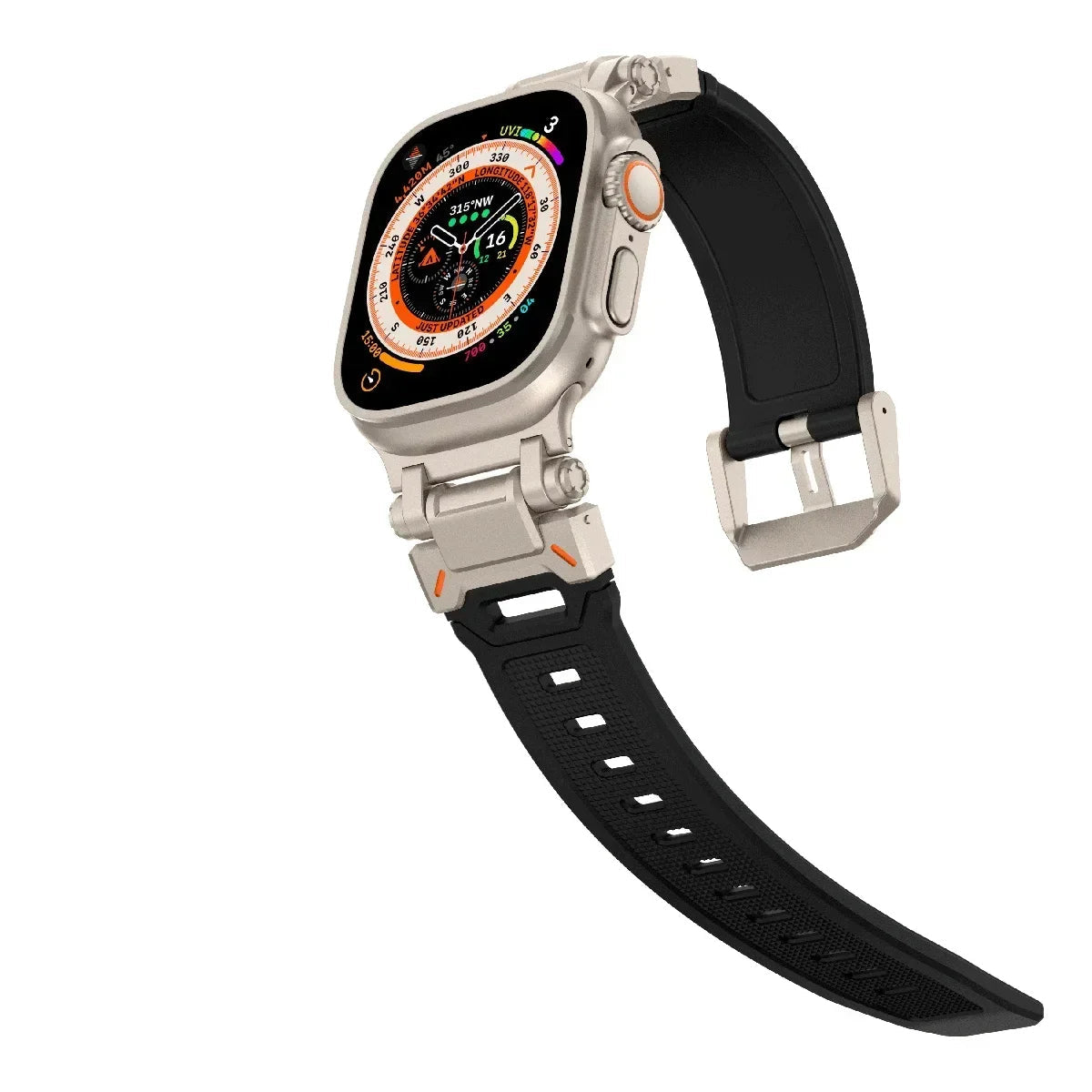 Silicone Apple Watch Band with Steel Buckle 42/44/45/49 MM