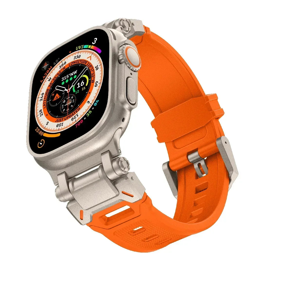 Silicone Apple Watch Band with Steel Buckle 42/44/45/49 MM
