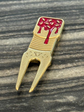 Load image into Gallery viewer, Tyson Lamb Crafted Red and Blue Eclair Divot Tool
