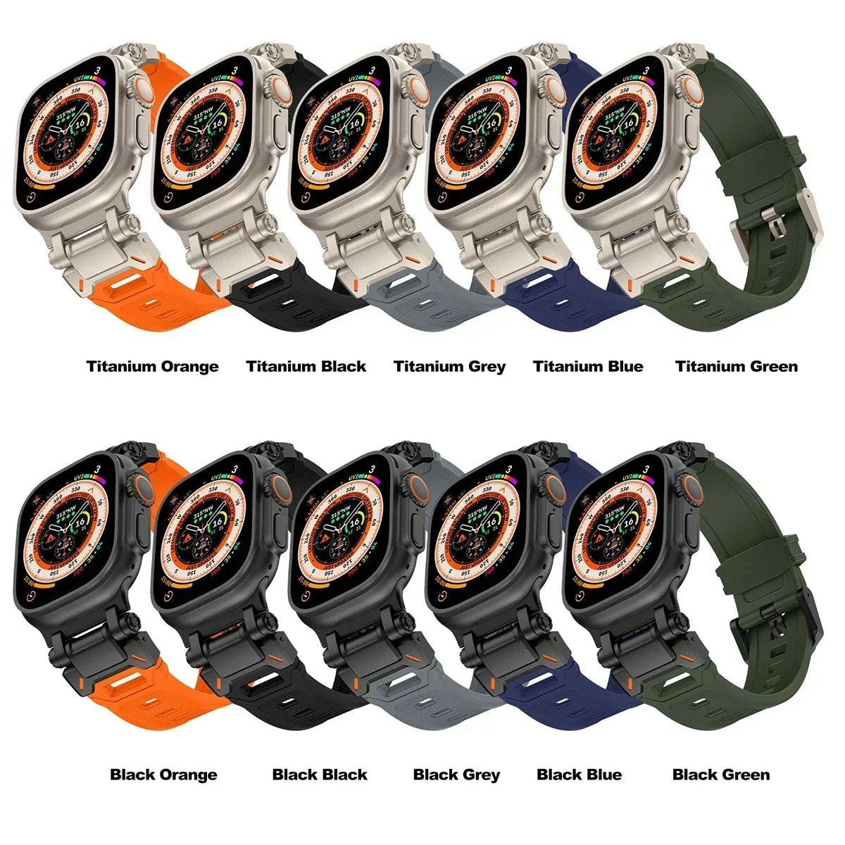 Silicone Apple Watch Band with Steel Buckle 42/44/45/49 MM