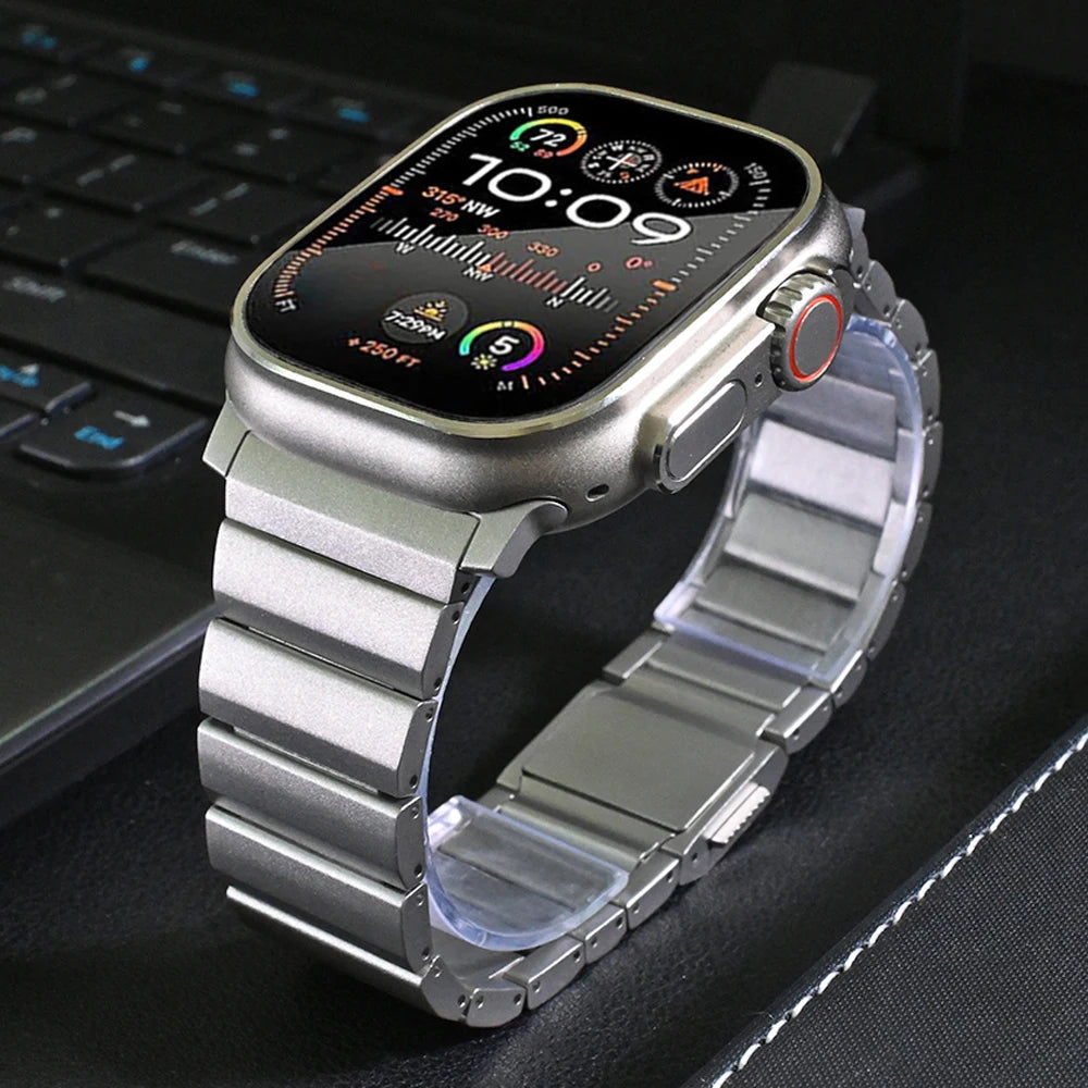 Luxury Steel Strap for Apple Watch Band Series 10/9/8/7/6/5 SE / Ultra 8 1/2
