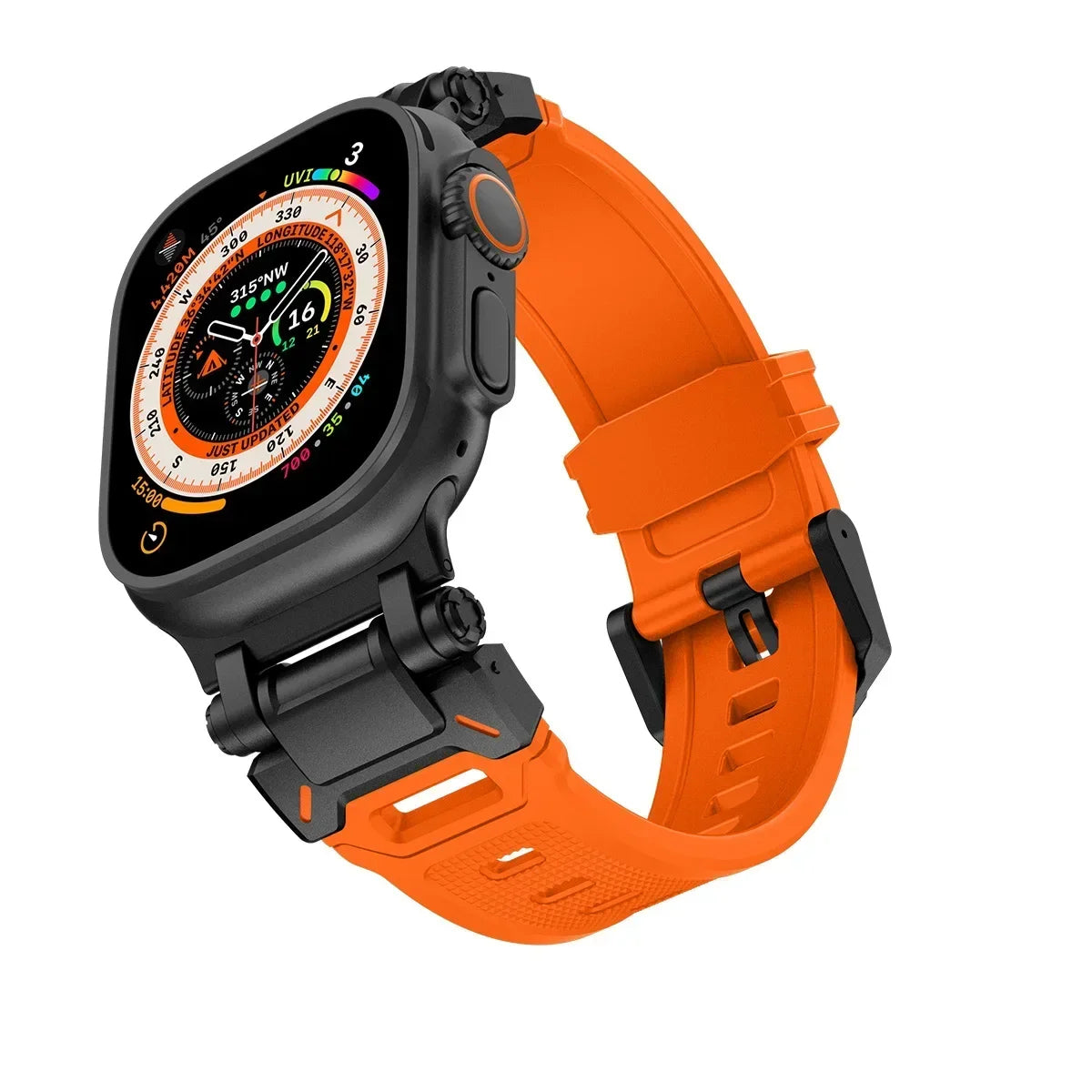 Silicone Apple Watch Band with Steel Buckle 42/44/45/49 MM