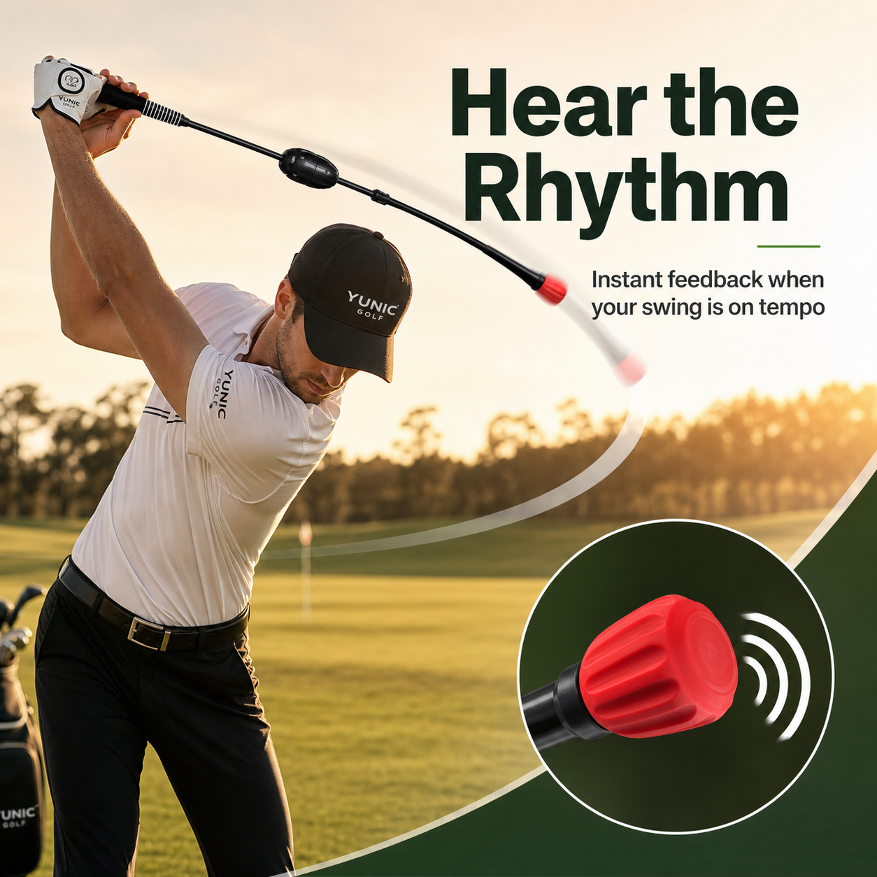 Golf Swing Trainer (Length and Strength Adjustable)