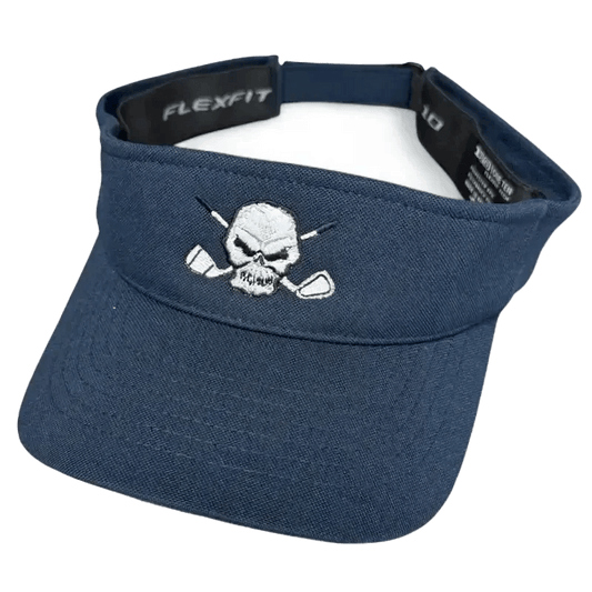 Golf Visor with Skull Design - Navy