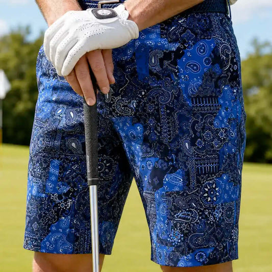 Hustler Cool-Stretch Men's Golf Shorts (Blue)
