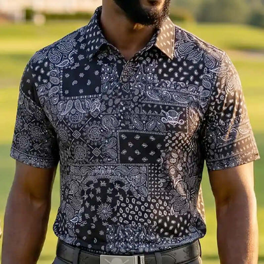 Hustler Cool-Stretch Men's Golf Shirt (Black)