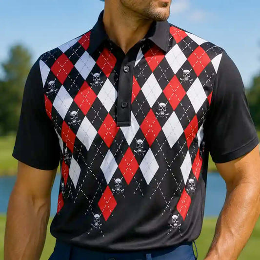 Cool-Stretch Monster Golf Polo Shirt - Black