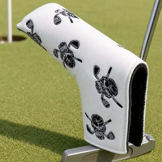 Dancing Skulls Putter Cover - Blade Style (White/Black)
