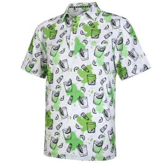 19th Hole Cool-Stretch Men's Golf Shirt (Green)