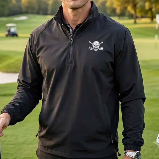 Windbreaker Quarter Zip Pull Over (Black)