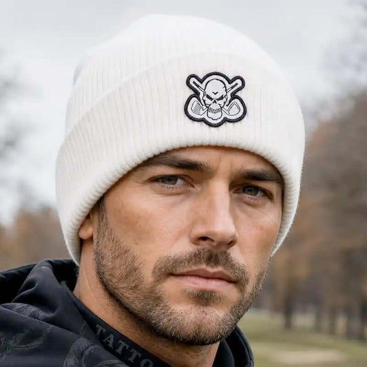 Cuffed Loose Knit Beanie (White)