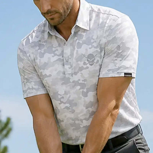 Camo Cool-Stretch Golf Shirt (White)