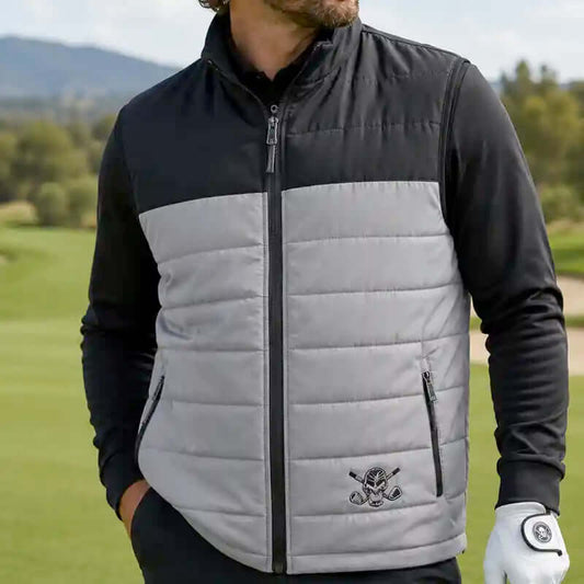 Men's Golf Vest - Full Zip (Grey/Black)