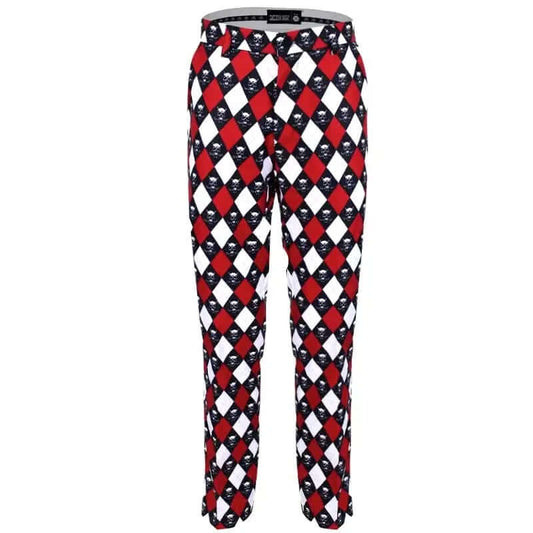 Monster ProCool Argyle Men's Golf Pants (Red/Black/White)