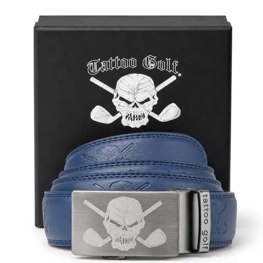 Leather Ratchet Belt - One Size Fits Most (Blue)