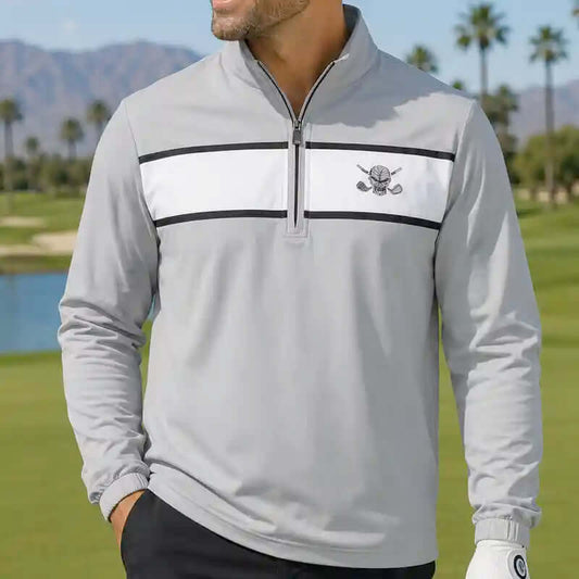 Windbreaker Quarter Zip Pull Over (Grey)