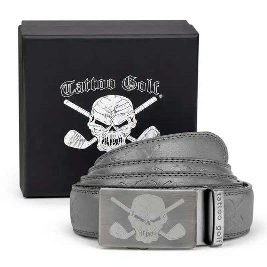 Leather Ratchet Belt - One Size Fits Most (Grey)