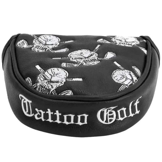 Dancing Skulls Putter Cover - Two Ball / Mallet Style (Black/White)