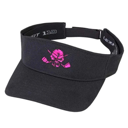 Golf Visor with Skull Design (Black/Pink)