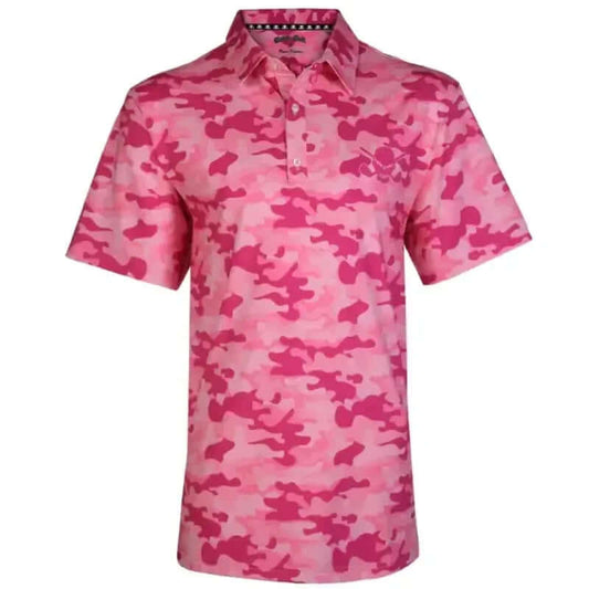 Men's Camo Cool-Stretch Golf Shirt – Pink