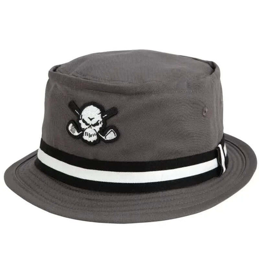 Premium Bucket Golf Hat w/ Skull (Charcoal)