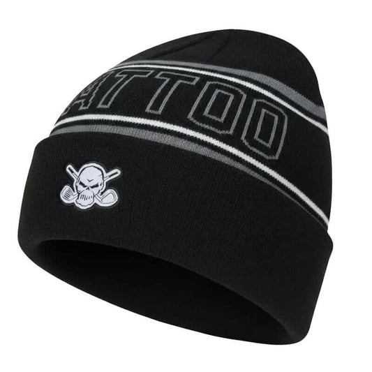 Cuffed 'Tattoo' Knit Beanie (Tattoo Black)