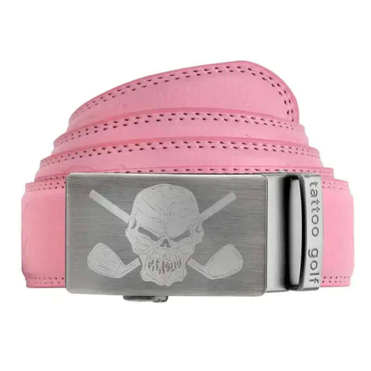 Leather Ratchet Belt - One Size Fits Most (Pink)
