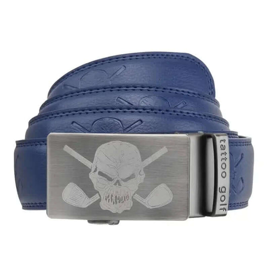 Leather Ratchet Belt - One Size Fits Most (Blue)