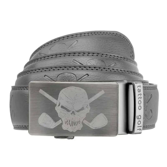 Leather Ratchet Belt - One Size Fits Most (Grey)