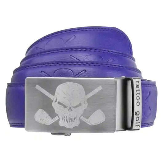 Leather Ratchet Belt - One Size Fits Most (Purple)