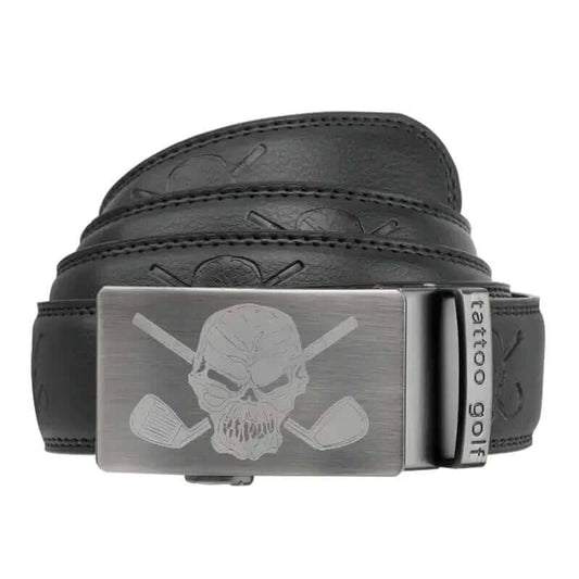 Leather Ratchet Belt - One Size Fits Most (Black)