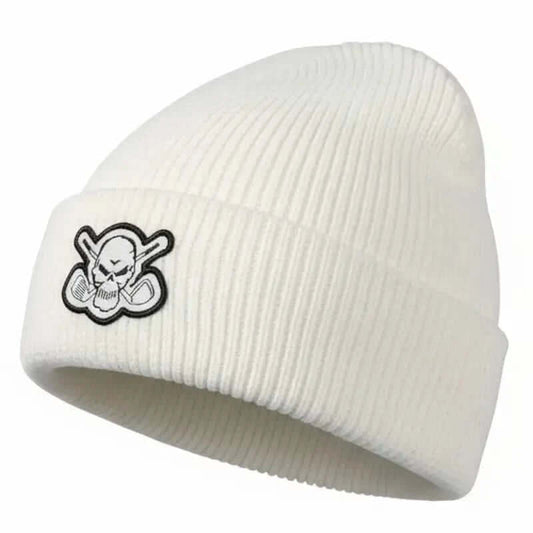 Cuffed Loose Knit Beanie (White)