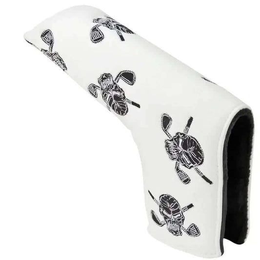 Dancing Skulls Putter Cover - Blade Style (White/Black)