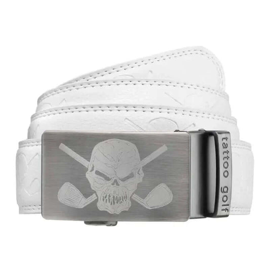 Leather Ratchet Belt - One Size Fits Most (White)