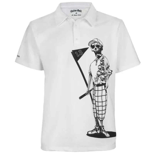 Men's Mr. Bones Golf Polo Shirt – White