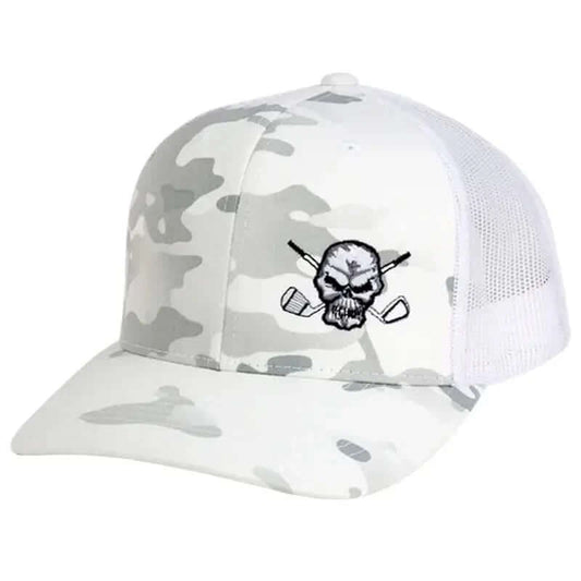 Camo Trucker Golf Hat (White) by Tattoo