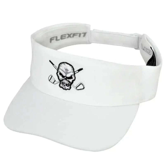 Golf Visor with Skull Design (White)