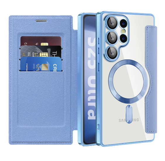 Samsung Galaxy S25 Magnetic Flip Card Leather Case – S25 / S24 / S23 / S22 Series