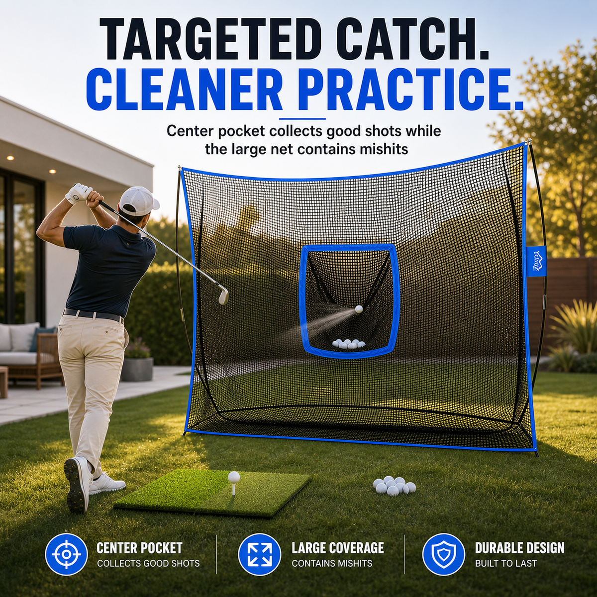 Golf Practice Net - Surface Wall (10ft x 7ft)