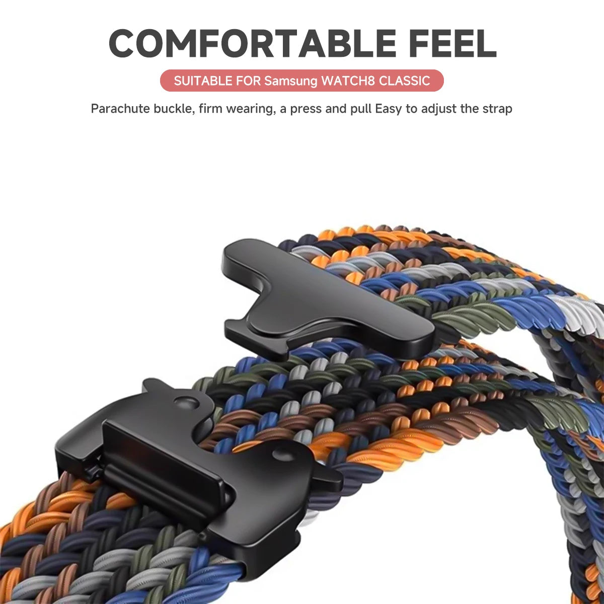 Elastic Woven Nylon Band for Samsung Galaxy Watch 8, 40MM, 44MM, 8 Classic 46MM, Ultra 47MM