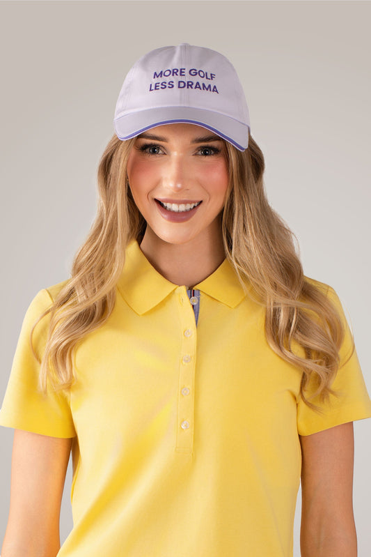 More Golf Less Drama Ball Cap in Lavender