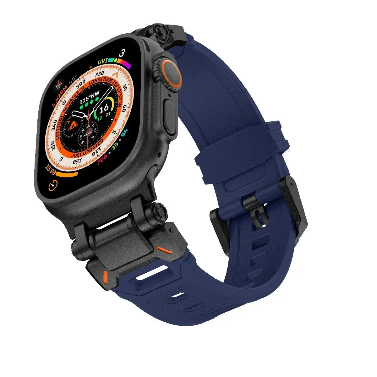 Silicone Apple Watch Band with Steel Buckle 42/44/45/49 MM