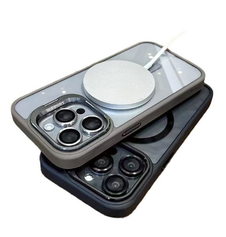 Clear Acrylic Magnetic iPhone Case with Lens Holder for iPhone 12-17 Series