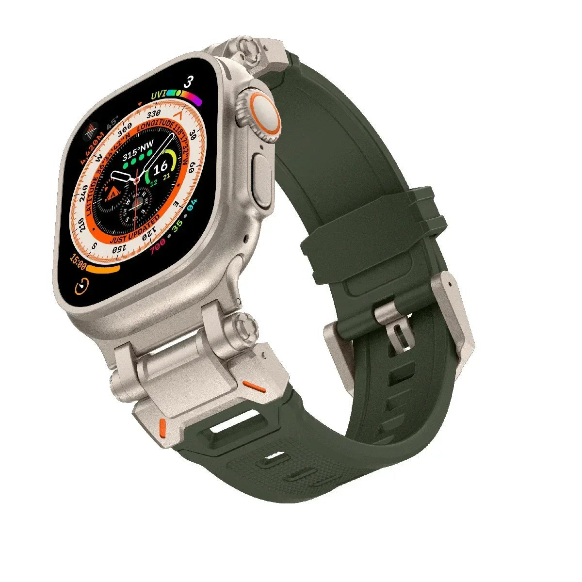 Silicone Apple Watch Band with Steel Buckle 42/44/45/49 MM