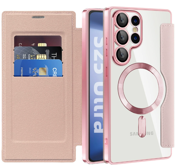Samsung Galaxy S25 Magnetic Flip Card Leather Case – S25 / S24 / S23 / S22 Series