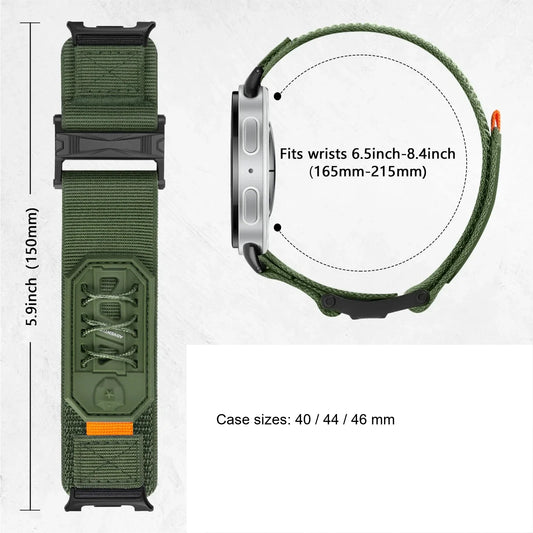 Samsung Galaxy Nylon Tactical Watch Band – Metal Buckle Watch8/Watch8 Classic/Watch9