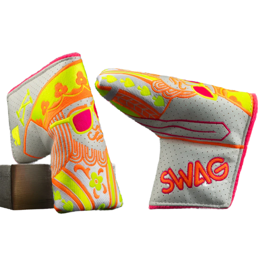 Swag Golf - White/Orange and Bolt King Blade Putter Headcover