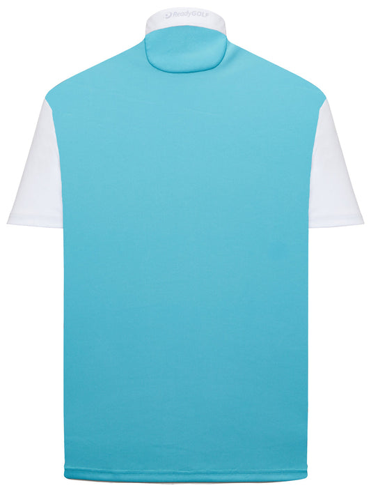 Classic Argyle Mens Golf Polo Shirt - Pink, Light Blue & White by ReadyGOLF