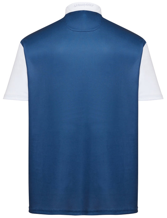 Classic Argyle Mens Golf Polo Shirt - Blue, Lime Green & Grey by ReadyGOLF